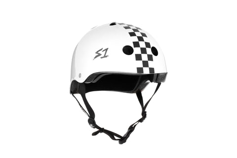 S1 Lifer Helmet - White Gloss w/ Checkers