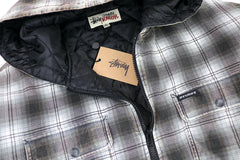 Zip Hooded Plaid Shirt