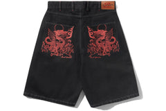 Dragon Denim Shorts