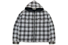 Zip Hooded Plaid Shirt