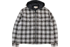 Zip Hooded Plaid Shirt