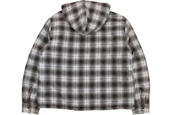 Zip Hooded Plaid Shirt
