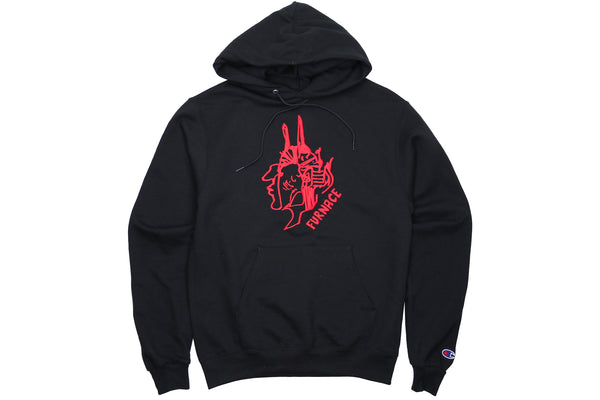Gonz For Furnace Hoodie - Black/Red Puff